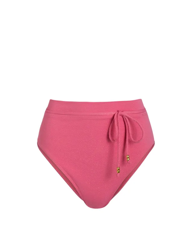 Belted Hi Waist Hi Leg Bottom In Hibiscus Metallic made by Change of Scenery