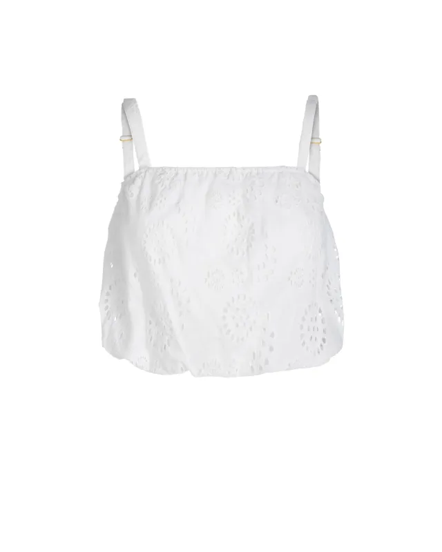Dani Top In Fresh White Eyelet made by Change of Scenery