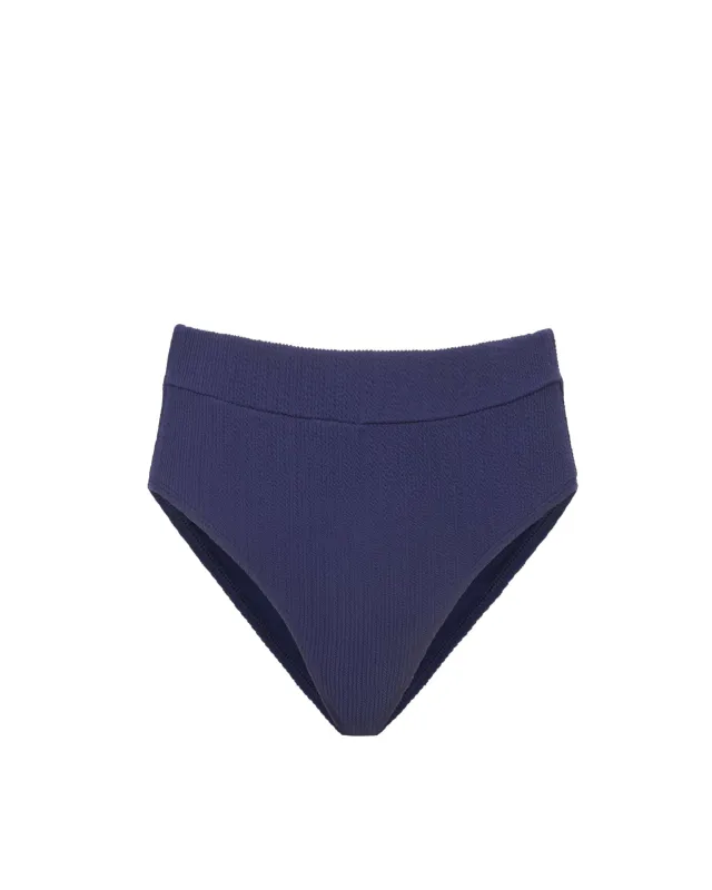 Hi Leg Hi Waist Bottom In Navy Texture made by Change of Scenery