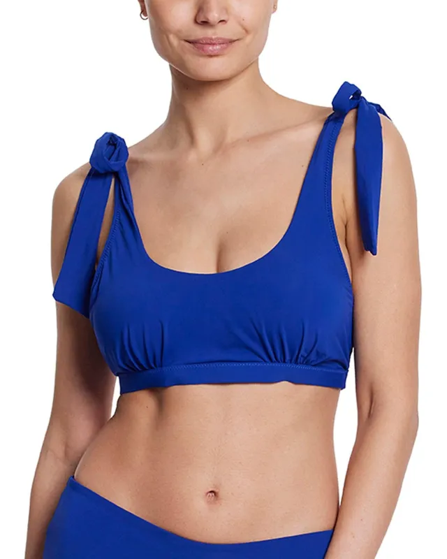 Scoop Neck Swim Top Poolside Blue made by Hanky Panky