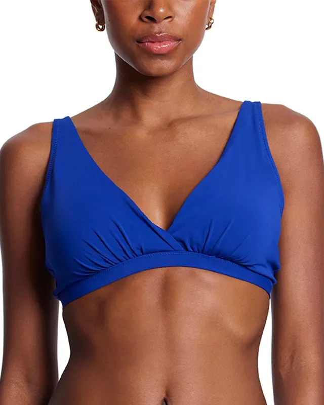 Plunge Swim Top Poolside Blue made by Hanky Panky