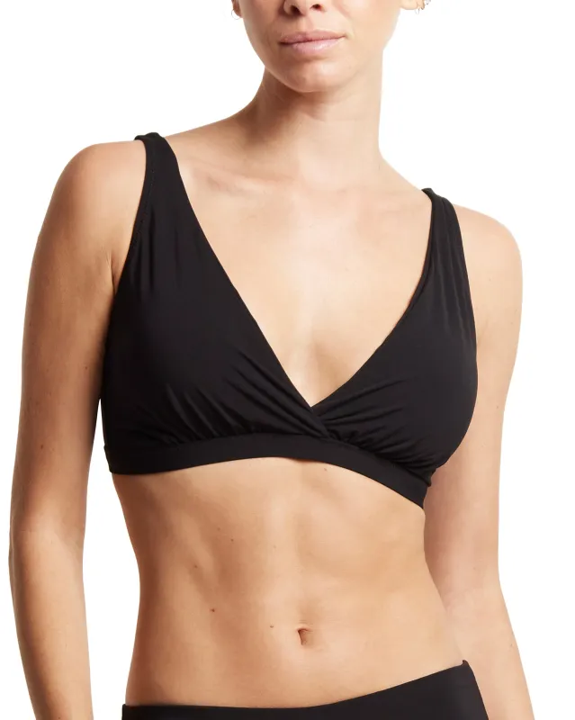 Plunge Swim Top Black made by Hanky Panky