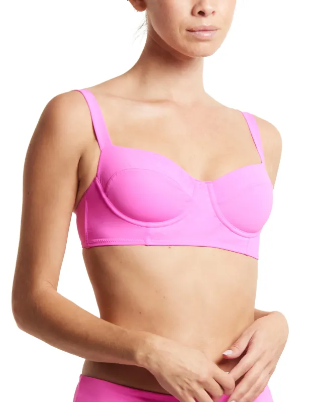 Balconette Bikini Swimsuit Top Unapologetic Pink made by Hanky Panky