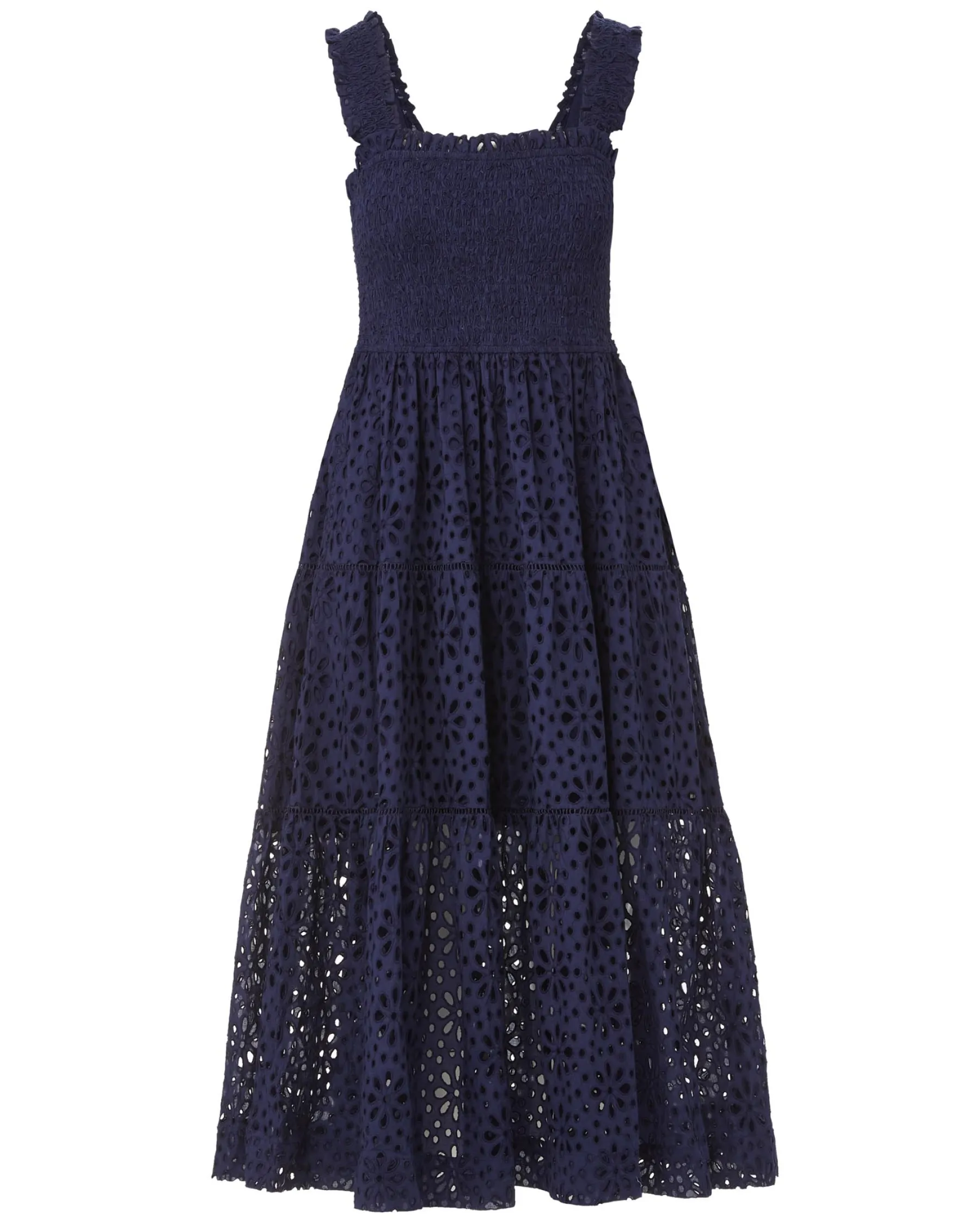 Kristen Dress Navy Seaside Eyelet sold by Boston Proper