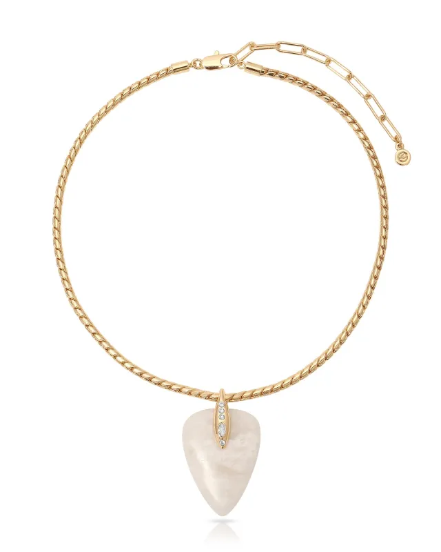 Solstice Pendant Choker in Bone made by ettika