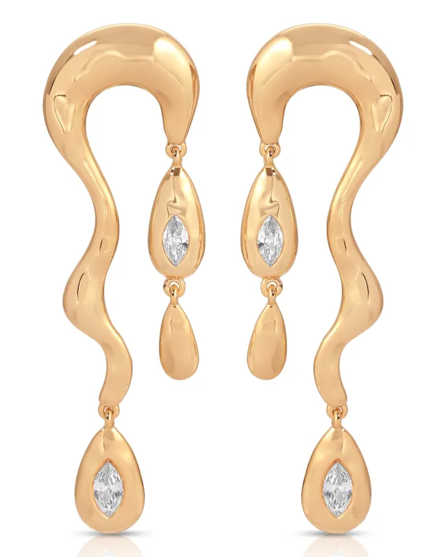 Melting Metal Dangle Earrings made by ettika