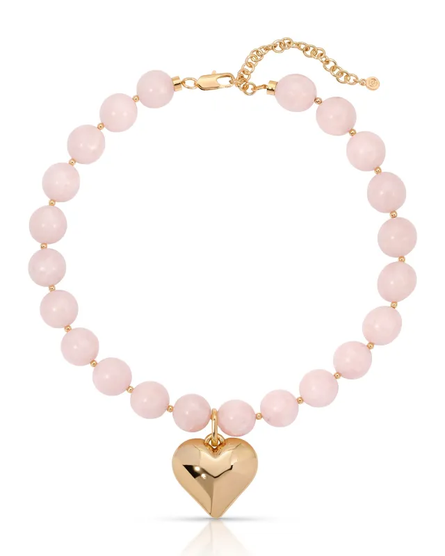 Luck and Love Rose Heart Necklace made by ettika
