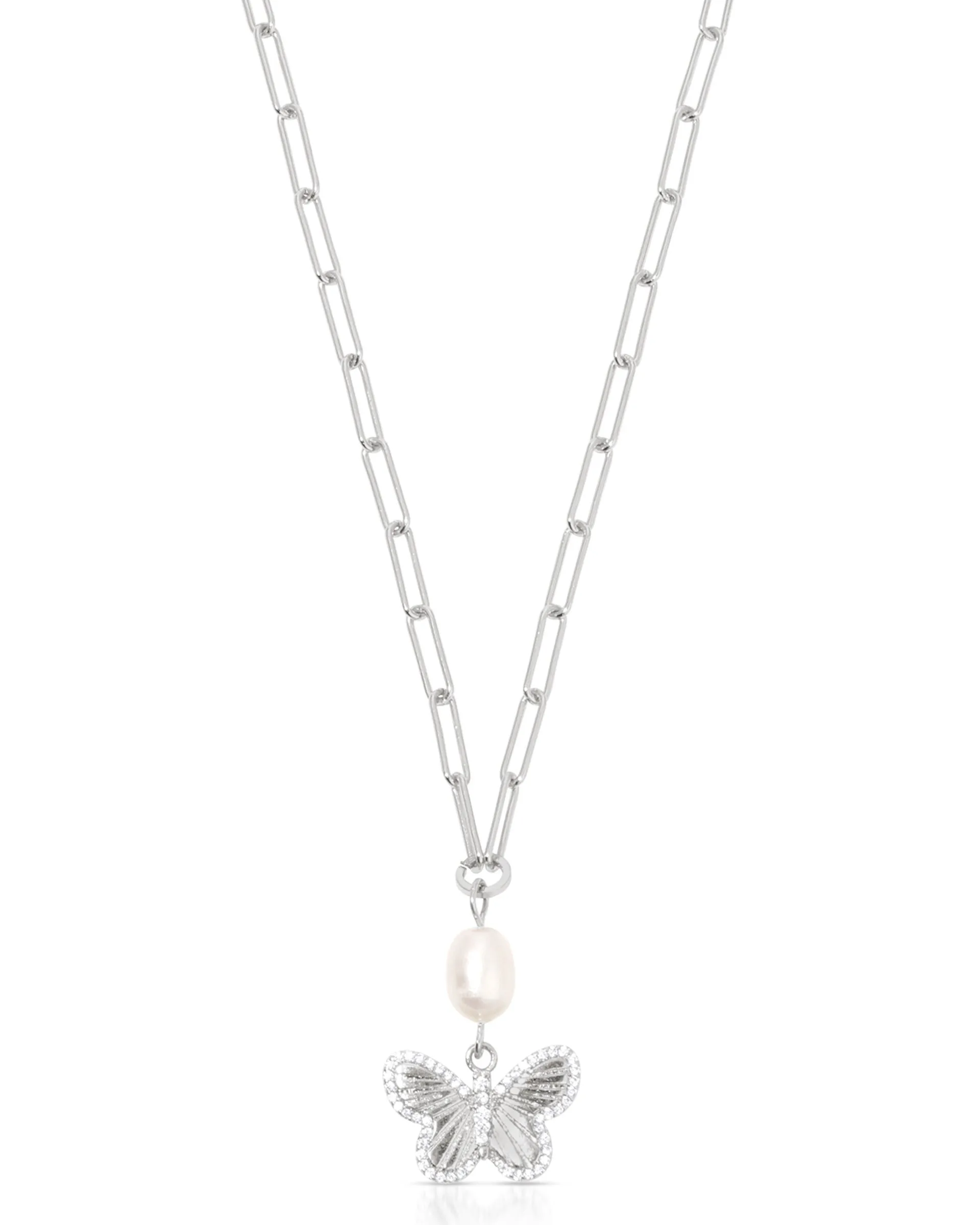 Butterfly Pearl Chain Necklace sold by Boston Proper product image thumbnail 5
