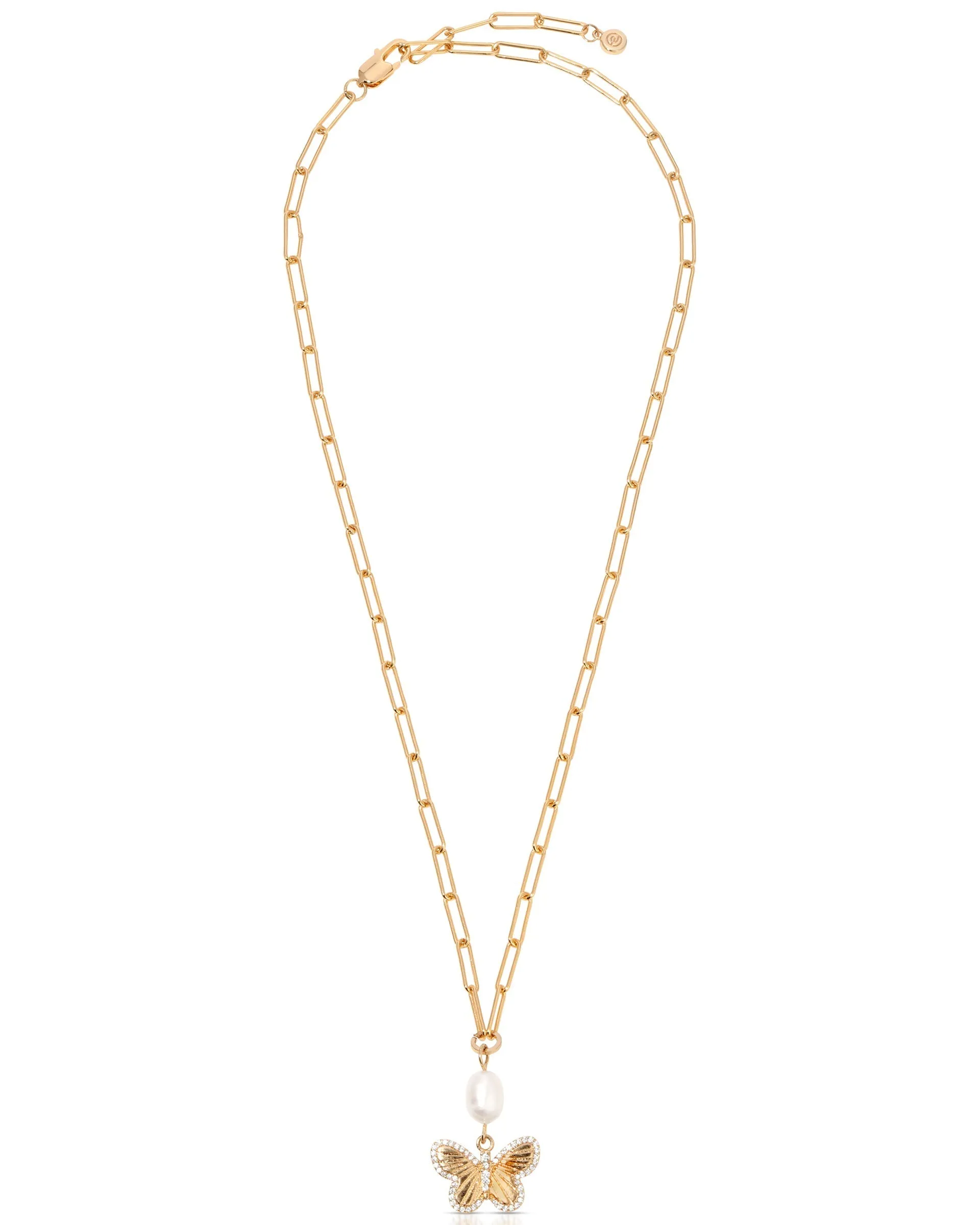 Butterfly Pearl Chain Necklace sold by Boston Proper product image thumbnail 3
