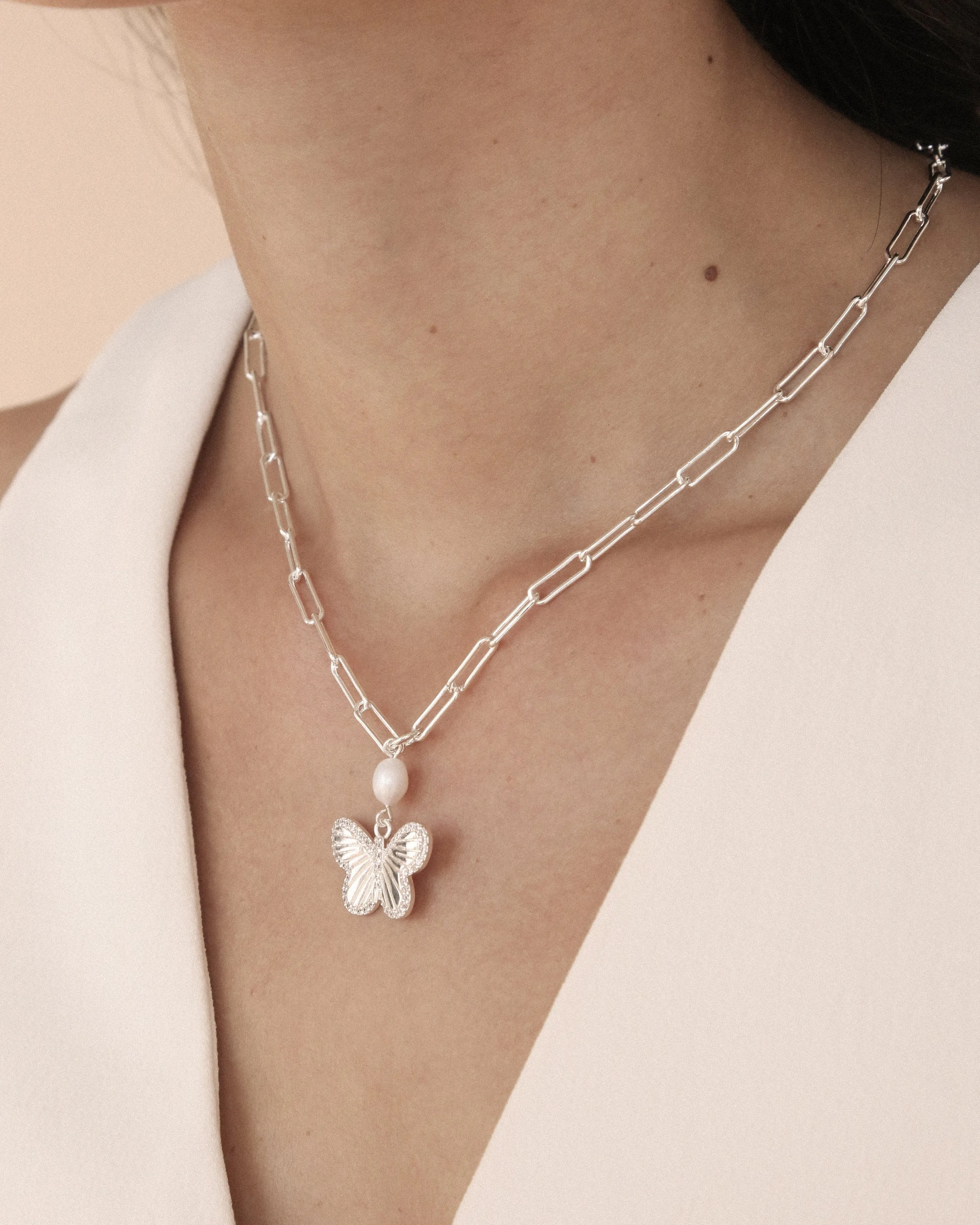 Butterfly Pearl Chain Necklace sold by Boston Proper product image thumbnail 4