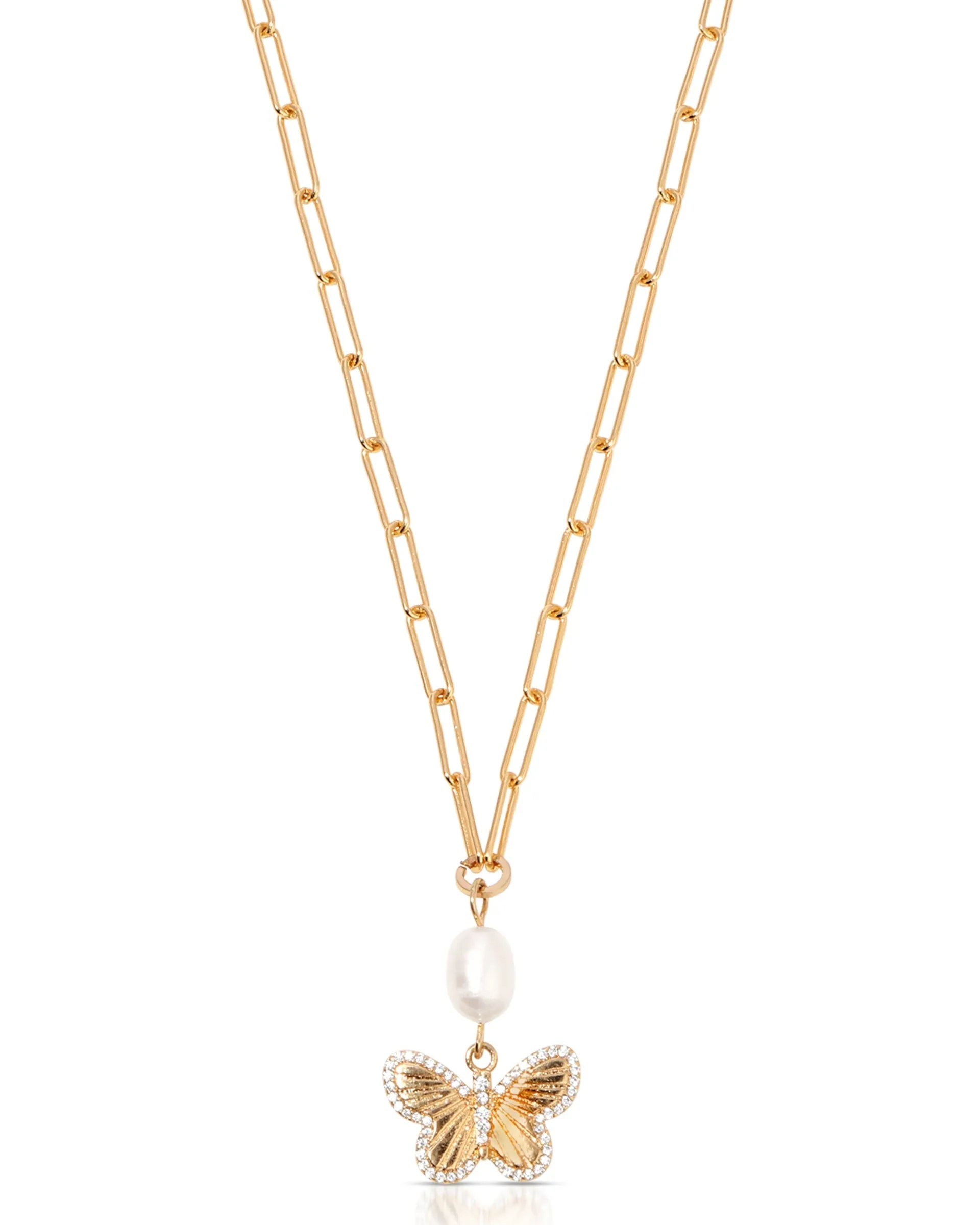 Butterfly Pearl Chain Necklace sold by Boston Proper