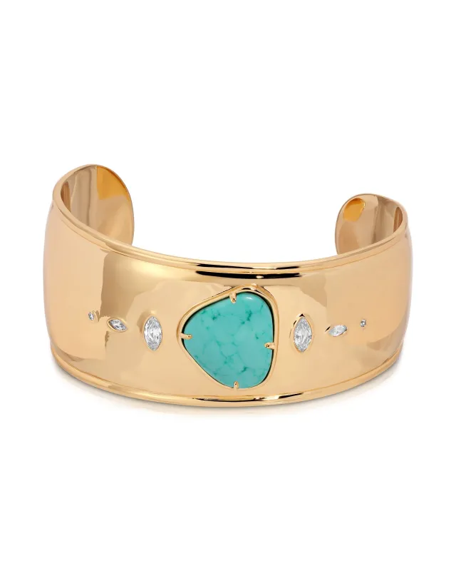 Turquoise Solstice Thick Cuff made by ettika