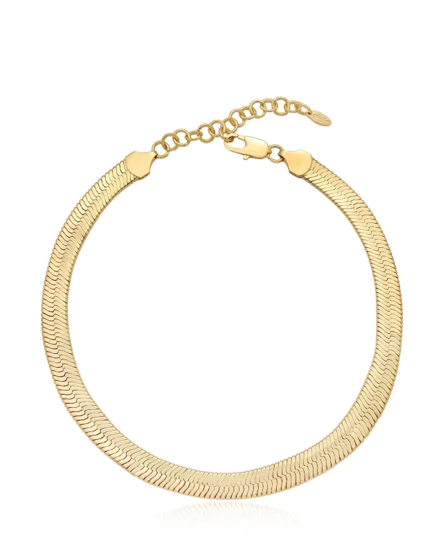 Snake Smooth Herringbone Chain Necklace made by ettika