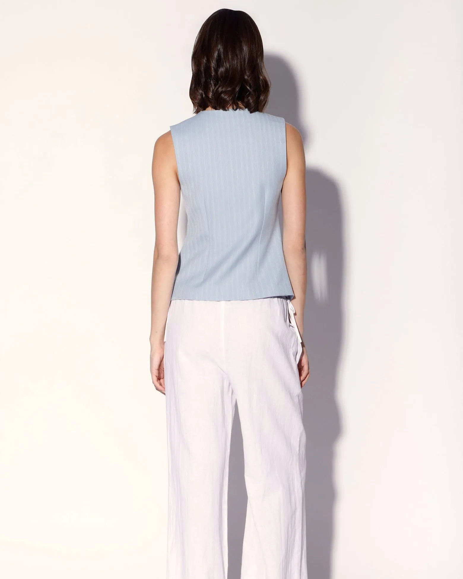 Starla Vest, Stone Pinstripe sold by Boston Proper product image thumbnail 4