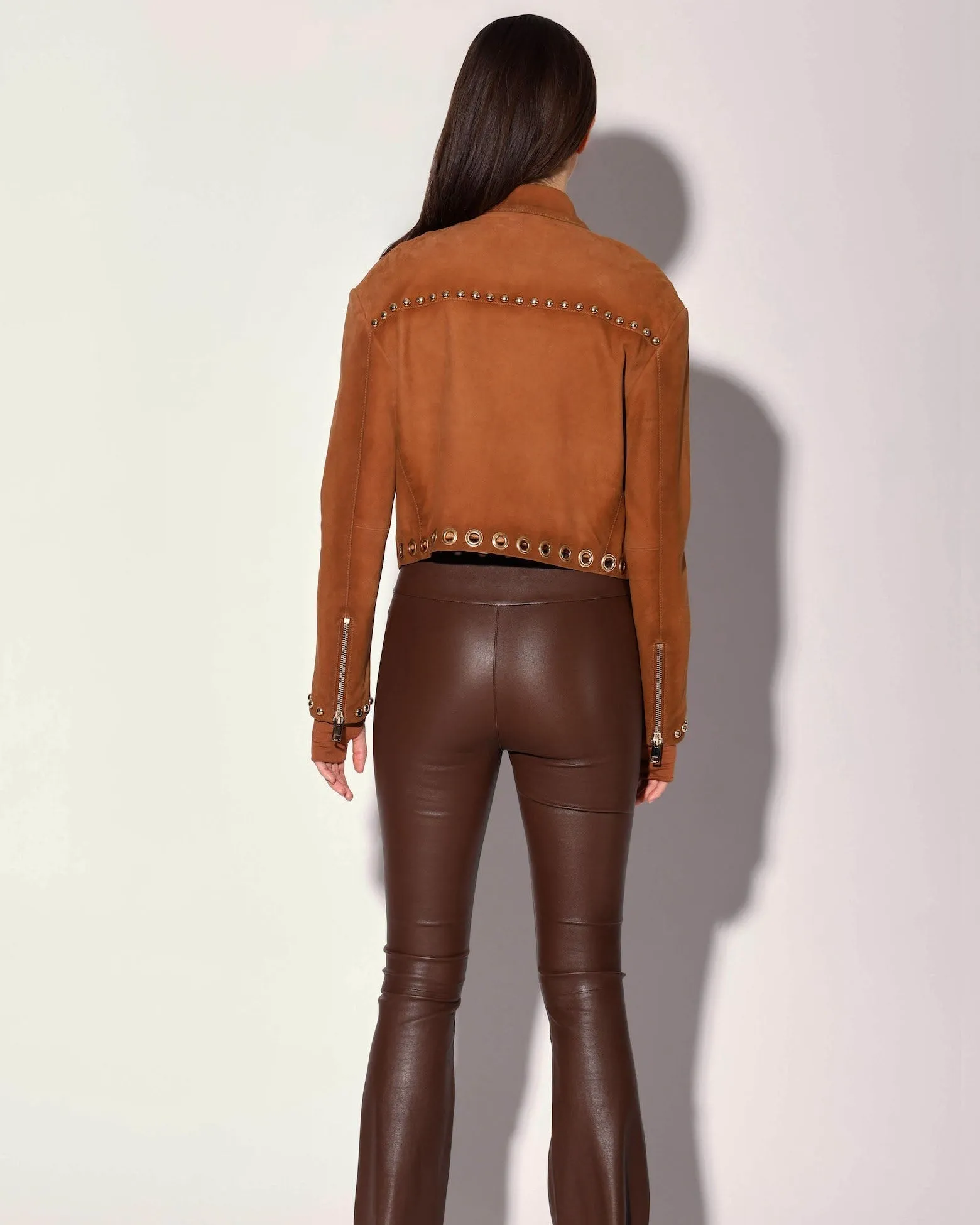 Lexie Pant, Walnut - Stretch Leather sold by Boston Proper product image thumbnail 4