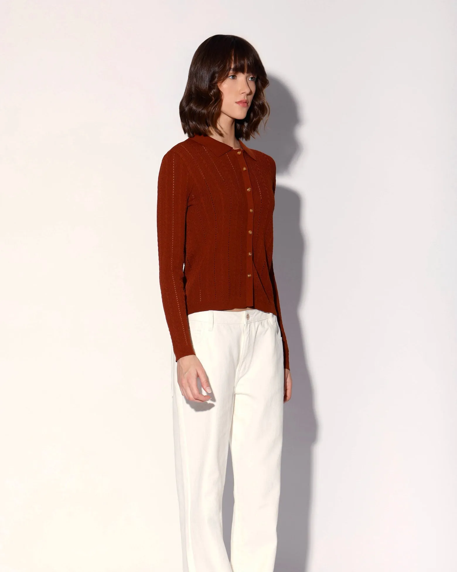 Pippa Cardigan, Terracotta sold by Boston Proper product image thumbnail 3