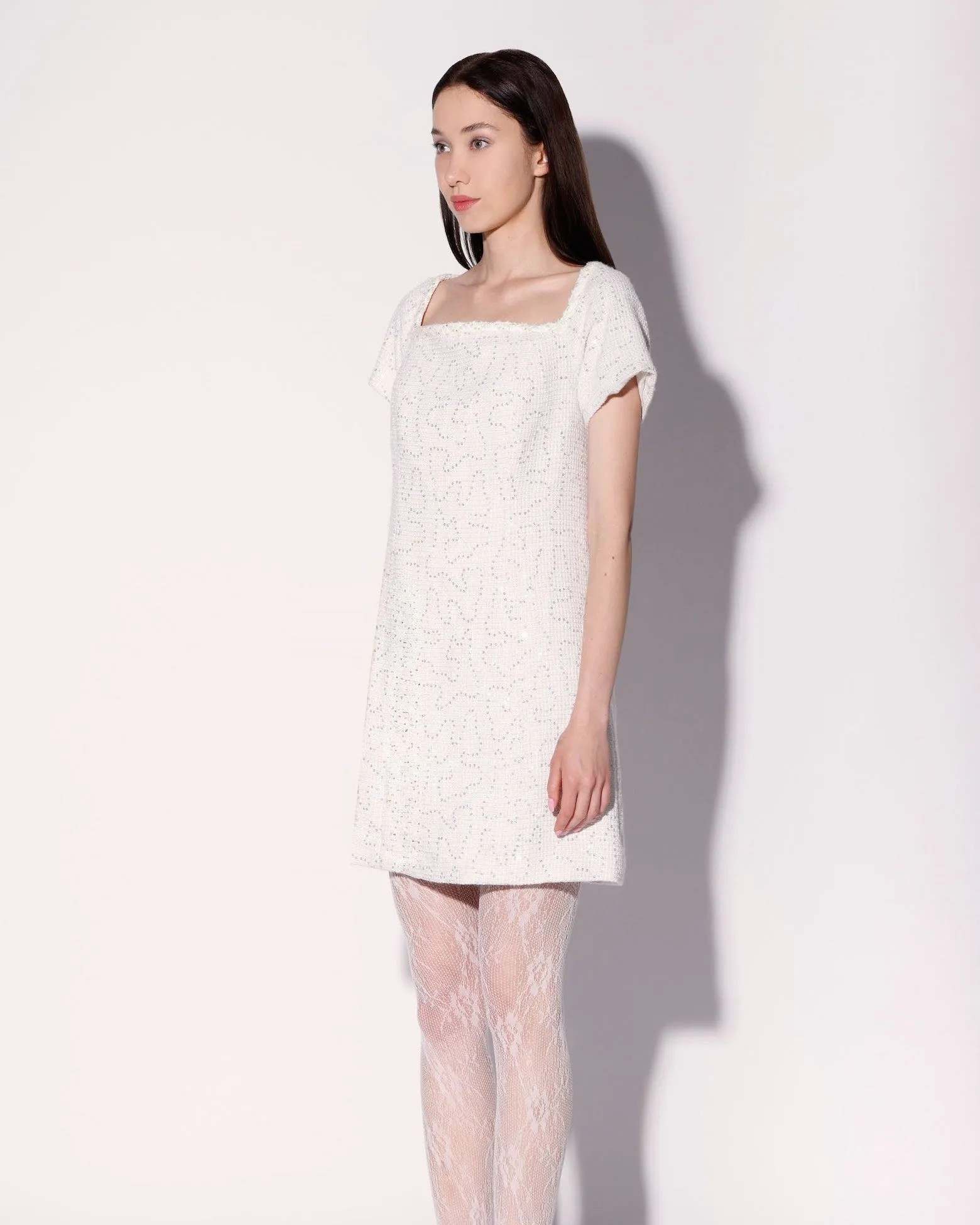 Hayden Dress, White Sparkle Tweed sold by Boston Proper product image thumbnail 3