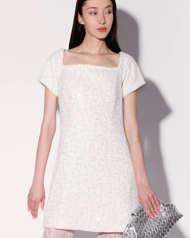 Hayden Dress, White Sparkle Tweed made by Walter Baker