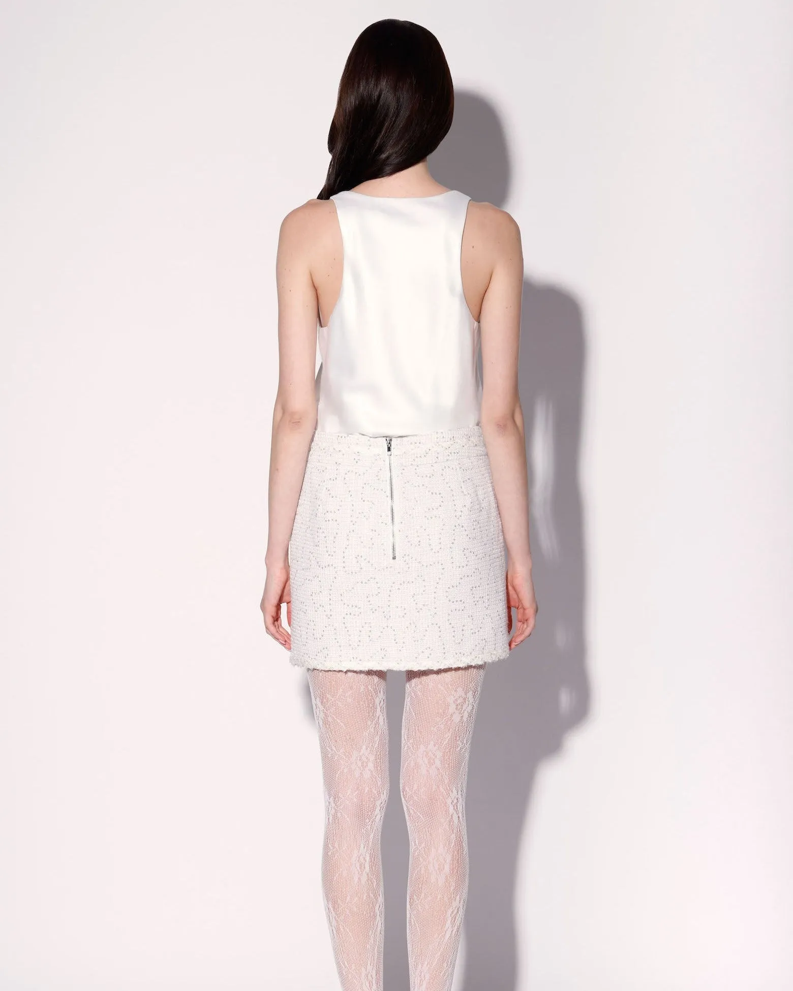 Hope Skirt, White Sparkle Tweed sold by Boston Proper product image thumbnail 4