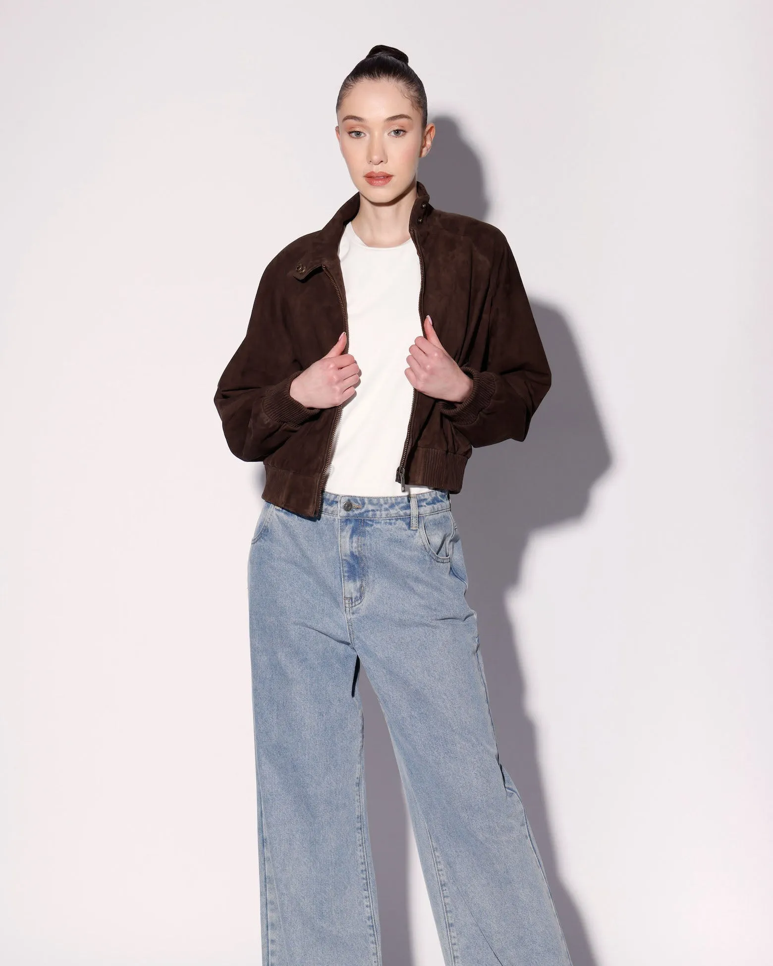Bowie Jacket, Mocha Suede - Leather sold by Boston Proper product image thumbnail 2