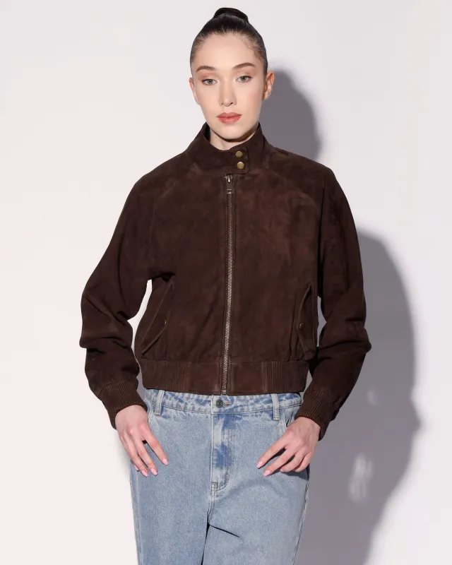 Bowie Jacket, Mocha Suede - Leather made by Walter Baker