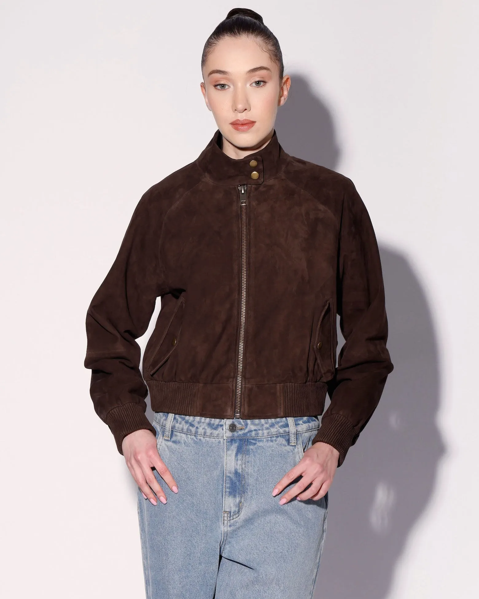 Bowie Jacket, Mocha Suede - Leather sold by Boston Proper