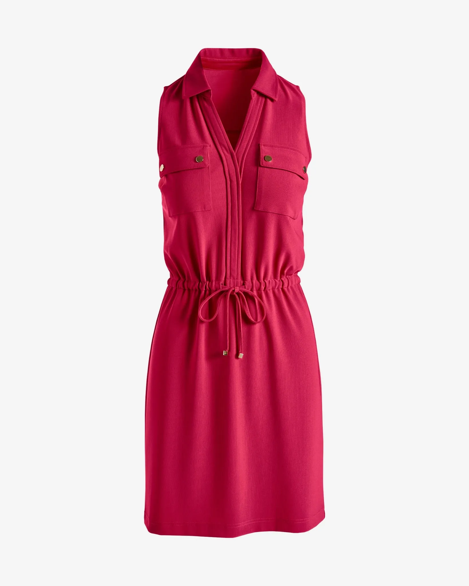 Beyond Travel Chic Drawstring Utility Dress Cerise sold by Boston Proper product image thumbnail 2