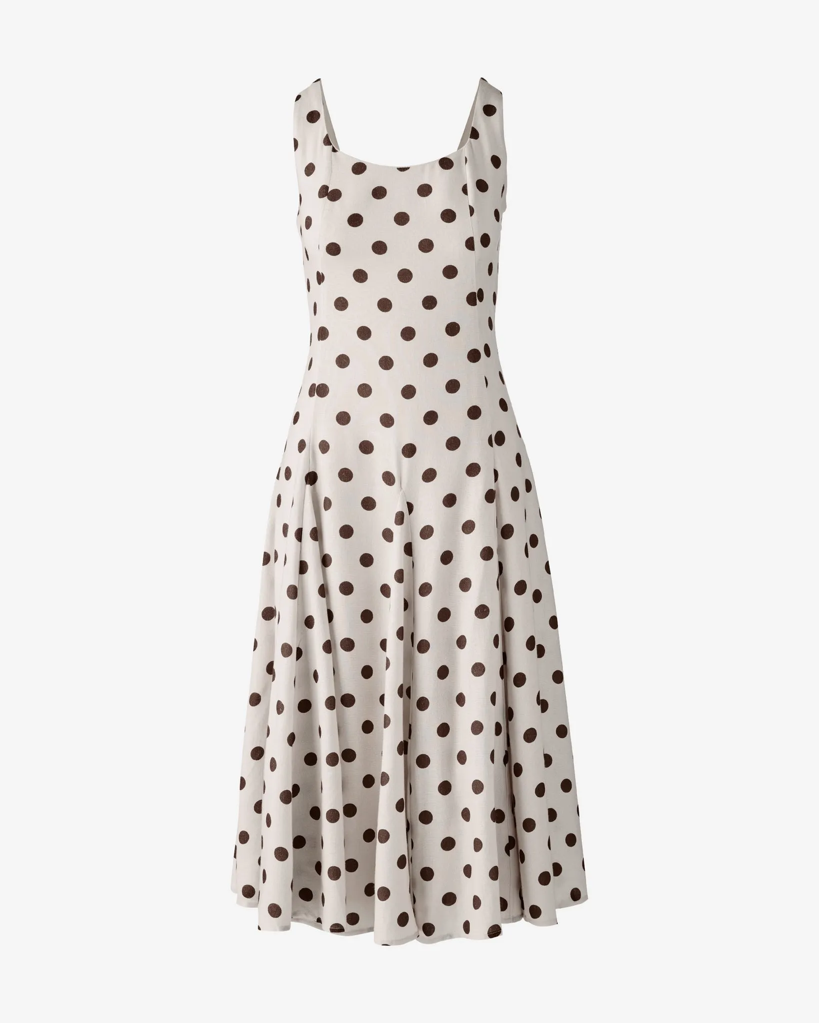 Printed Square Neck Midi Dress White Chocolate Dot sold by Boston Proper product image thumbnail 2