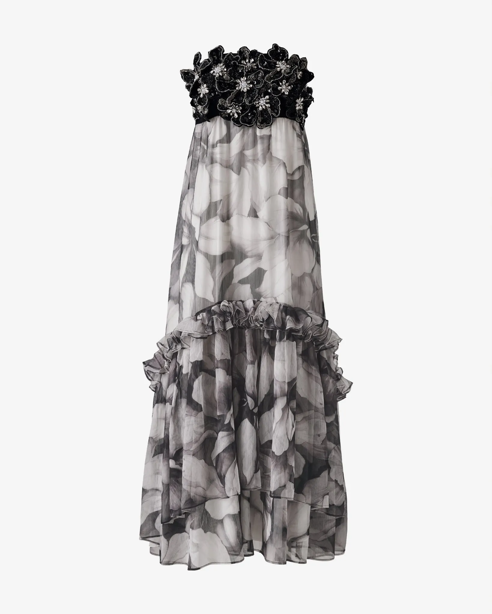 Embellished Floral Applique Strapless Flowy Maxi Dress Iris Silhouette sold by Boston Proper product image thumbnail 2