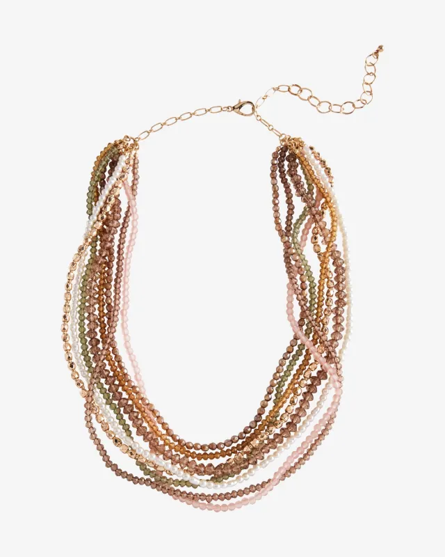 Multi Beaded Layered Necklace Multi made by Boston Proper