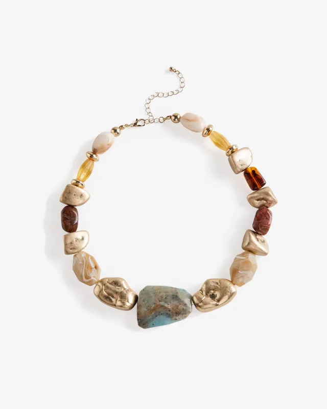 Multi Stone and Bead Necklace Multi made by Boston Proper