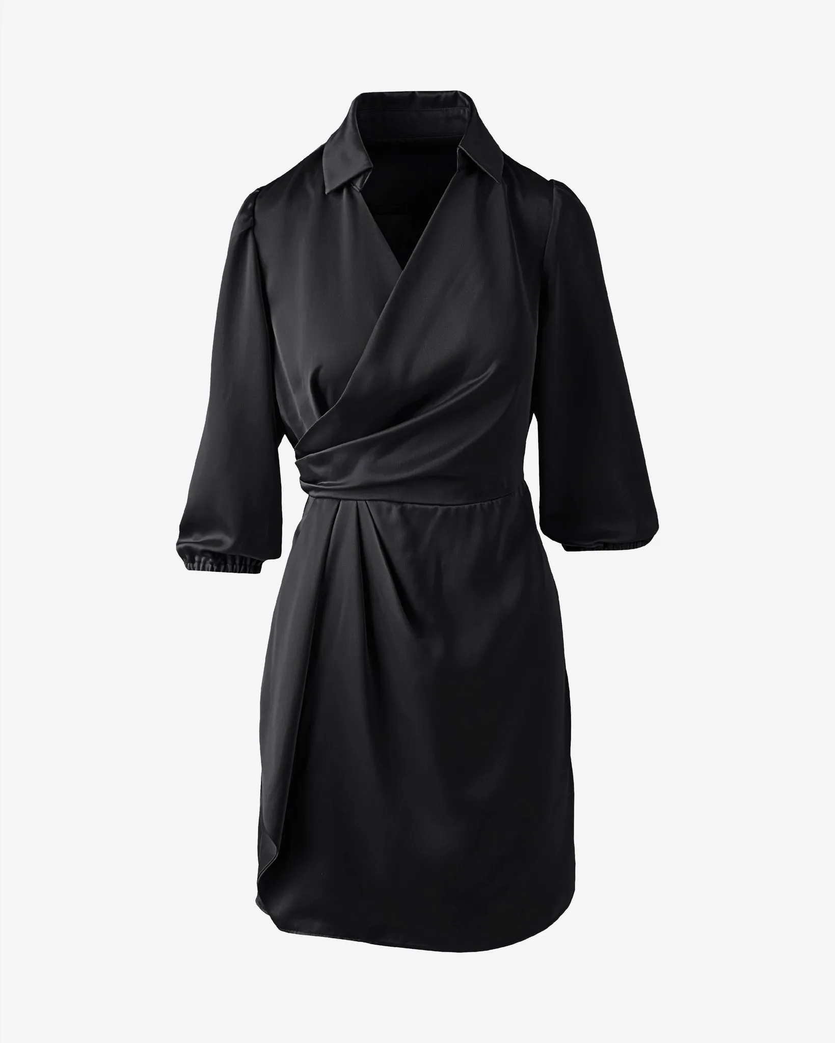 V Neck Drape A Line Dress Black sold by Boston Proper product image thumbnail 2