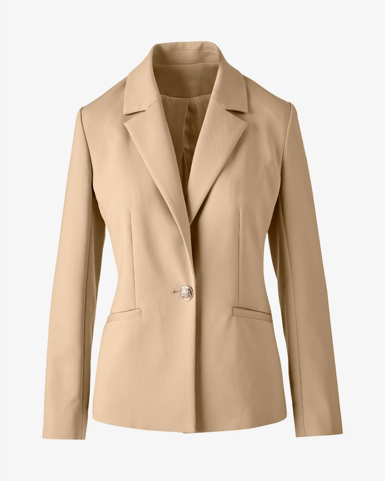 Modern Single Button Blazer Sesame sold by Boston Proper product image thumbnail 2