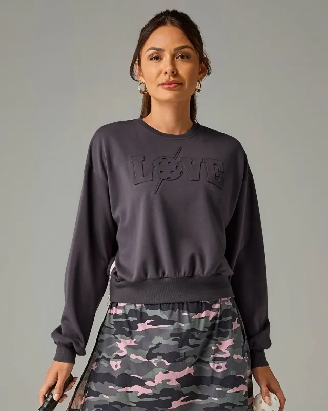 Pickletini x Boston Proper Tricia Zip Sweater Charcoal made by Boston Proper