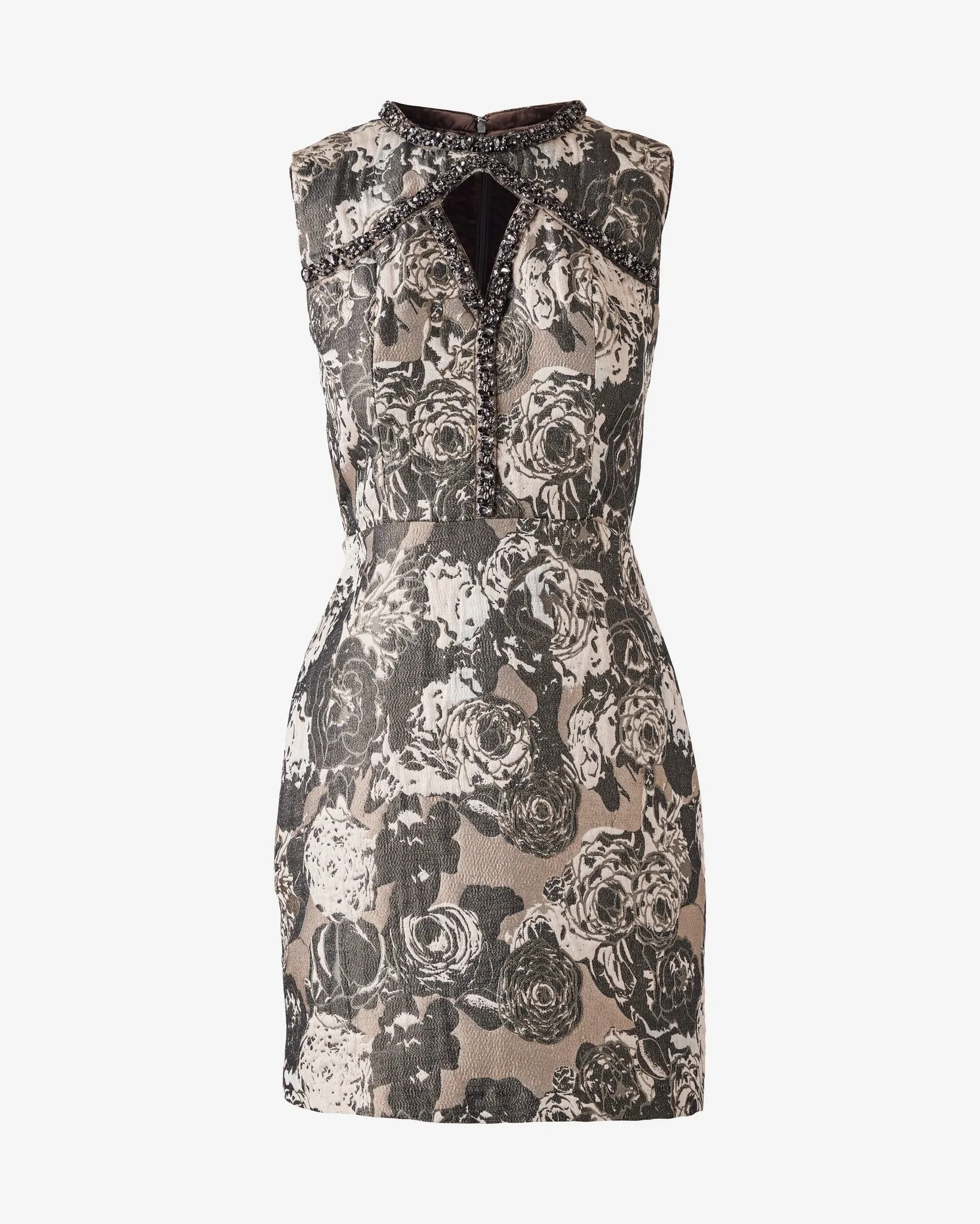 Embellished Jacquard Sheath Dress Black/White sold by Boston Proper product image thumbnail 2