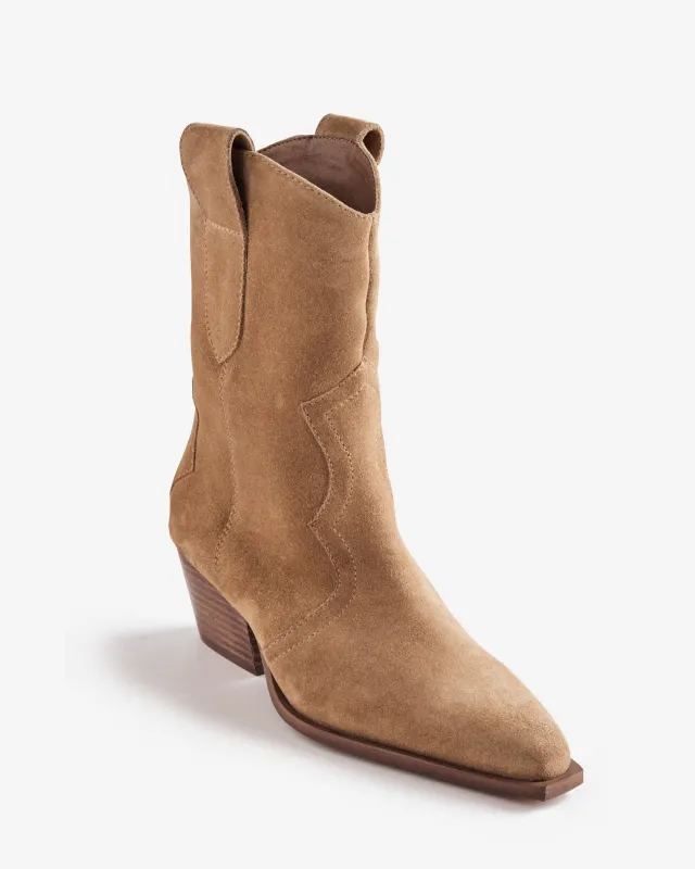 Suede Cowboy Bootie Camel made by Free People