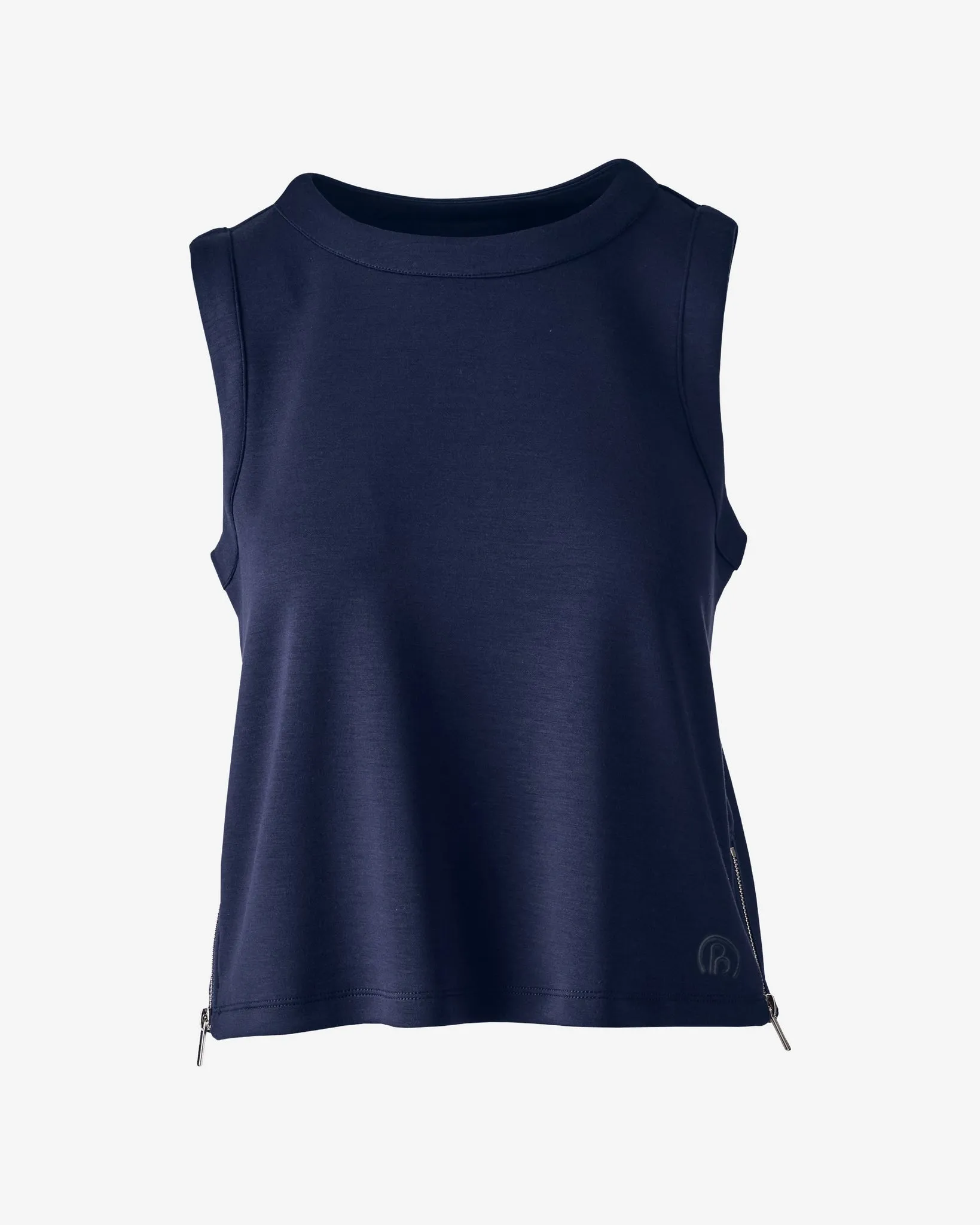 Luxe Lounge High Neck Tank with Zipper Detail Navy sold by Boston Proper product image thumbnail 2