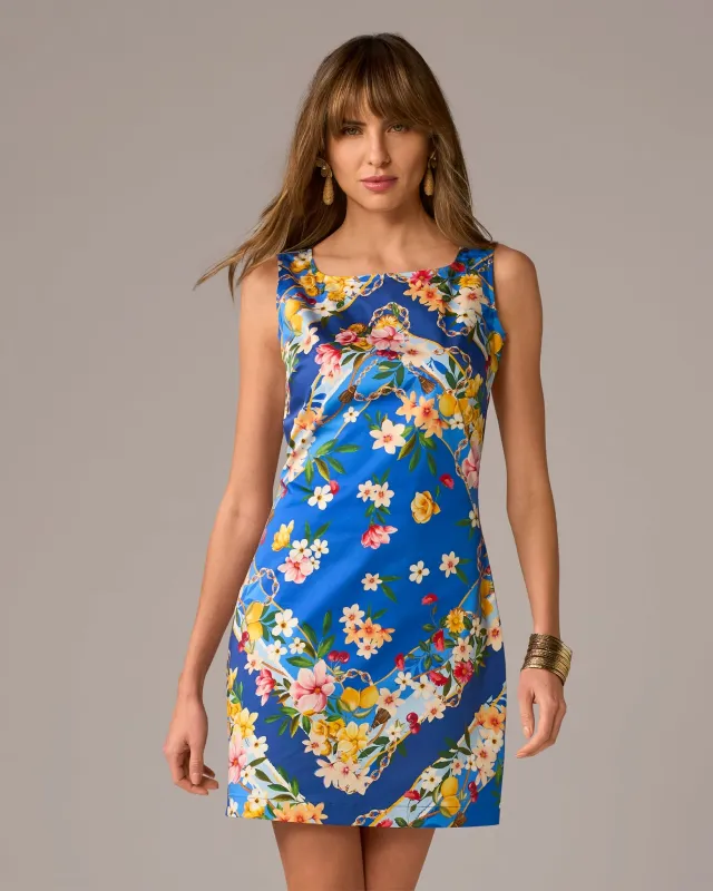 Printed Aline Mini Dress Dolce Scarf made by Boston Proper