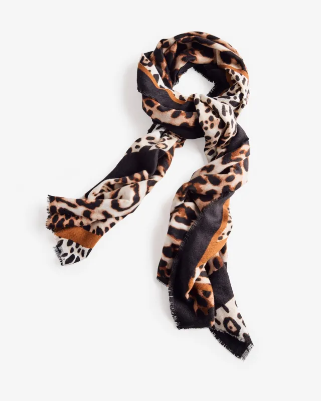 Leopard Print Scarf Multi made by Boston Proper
