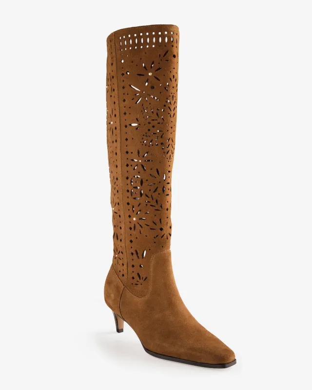 Splendid Laser Cut Out To The Knee Boot Caramel made by Splendid