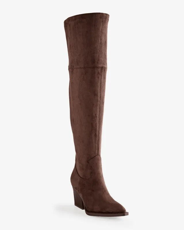 Over The Knee Western Boot Dark Chocolate made by Lauren Lorraine