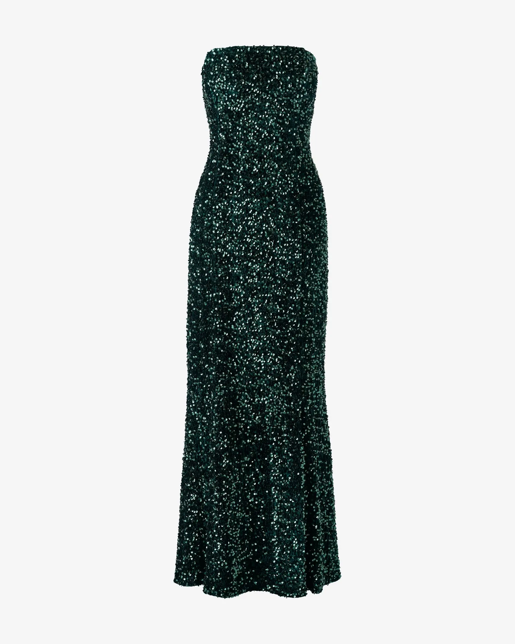 Velvet Sequin Strapless Gown with Scarf Emerald sold by Boston Proper product image thumbnail 2