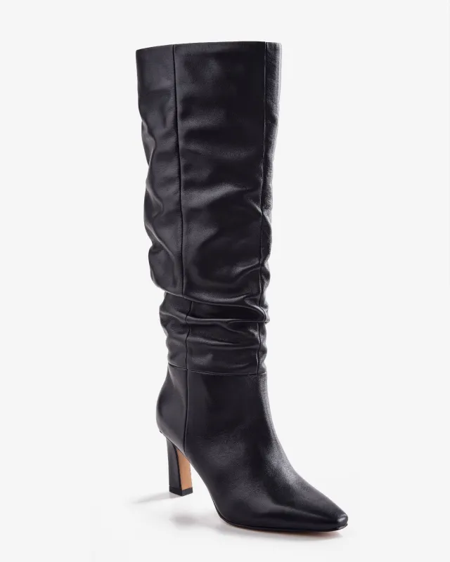 Slouch To The Knee Leather Boot Black made by Vince Camuto