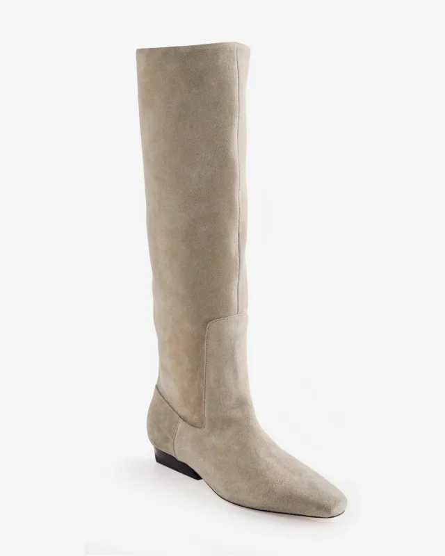 Nine West Flat Heel Boot Taupe made by Nine West