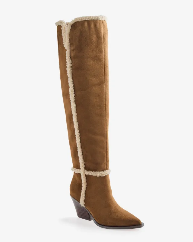 Jessica Simpson Shearling Over The Knee Boot Cognac made by Jessica Simpson