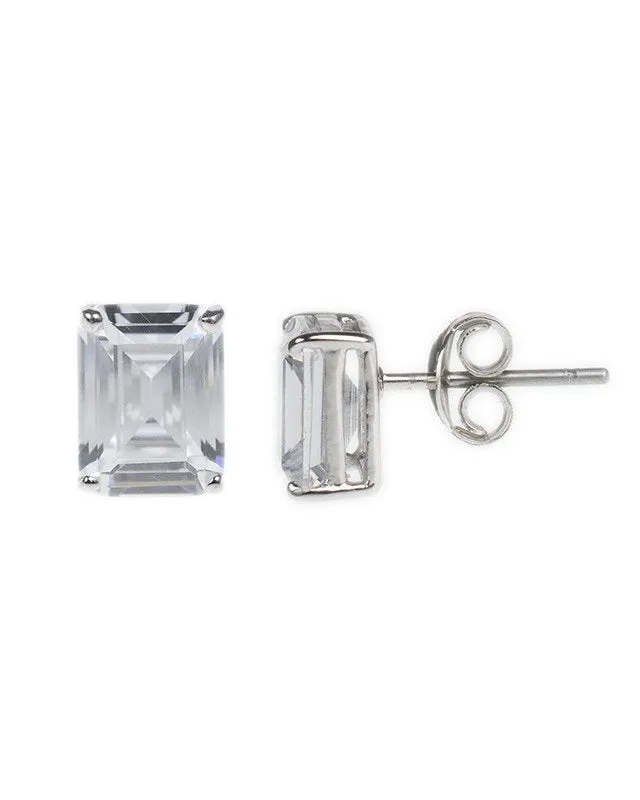 Emerald Cut Stud Earrings made by Boston Proper