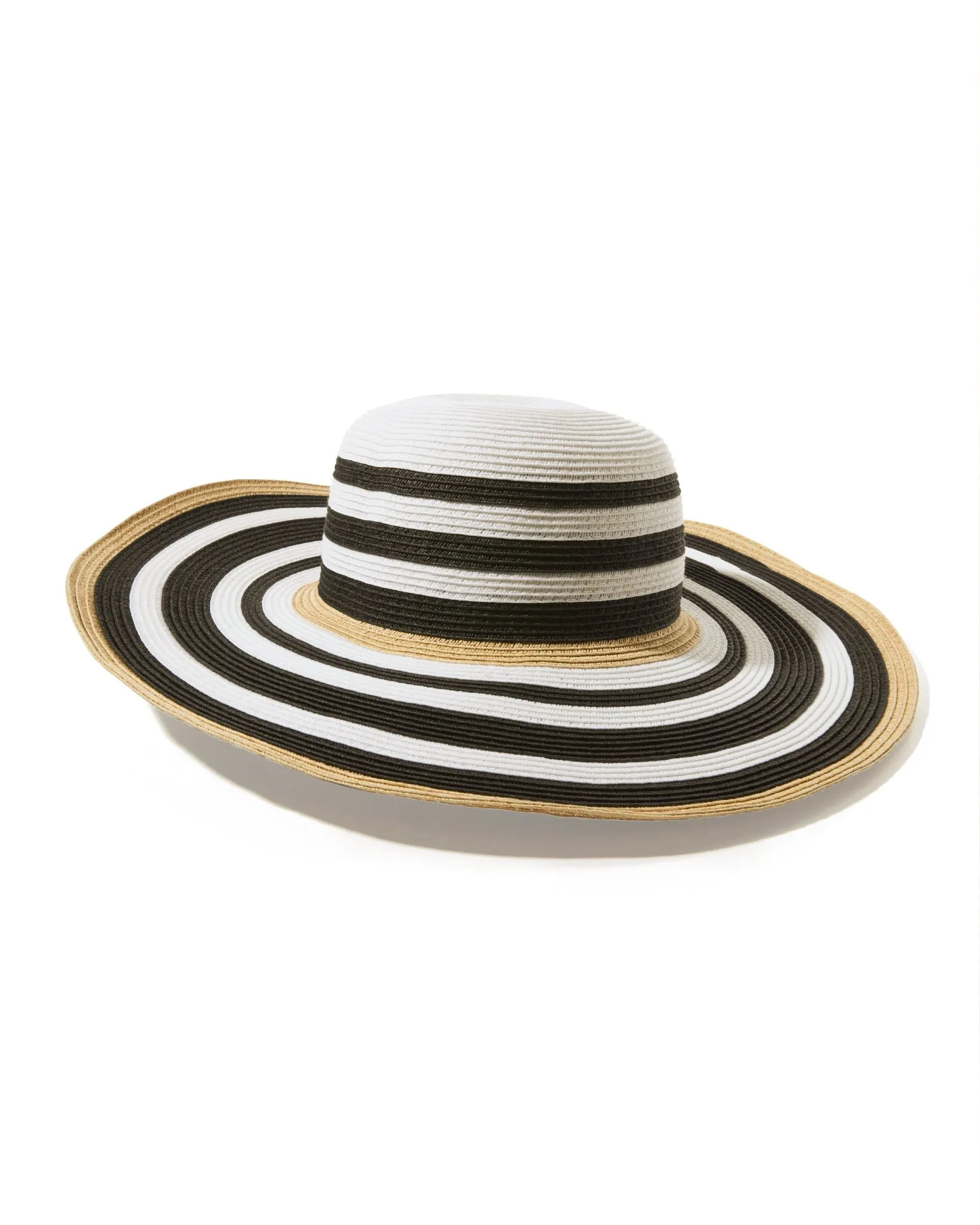 Stripe Floppy Hat Black White sold by Boston Proper