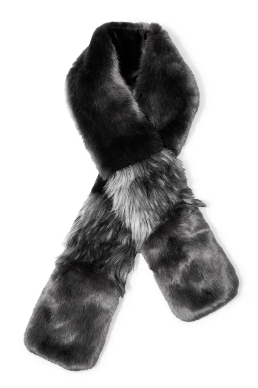 Faux Fur Scarf With Hand Warmers Graphite Mink sold by Boston Proper