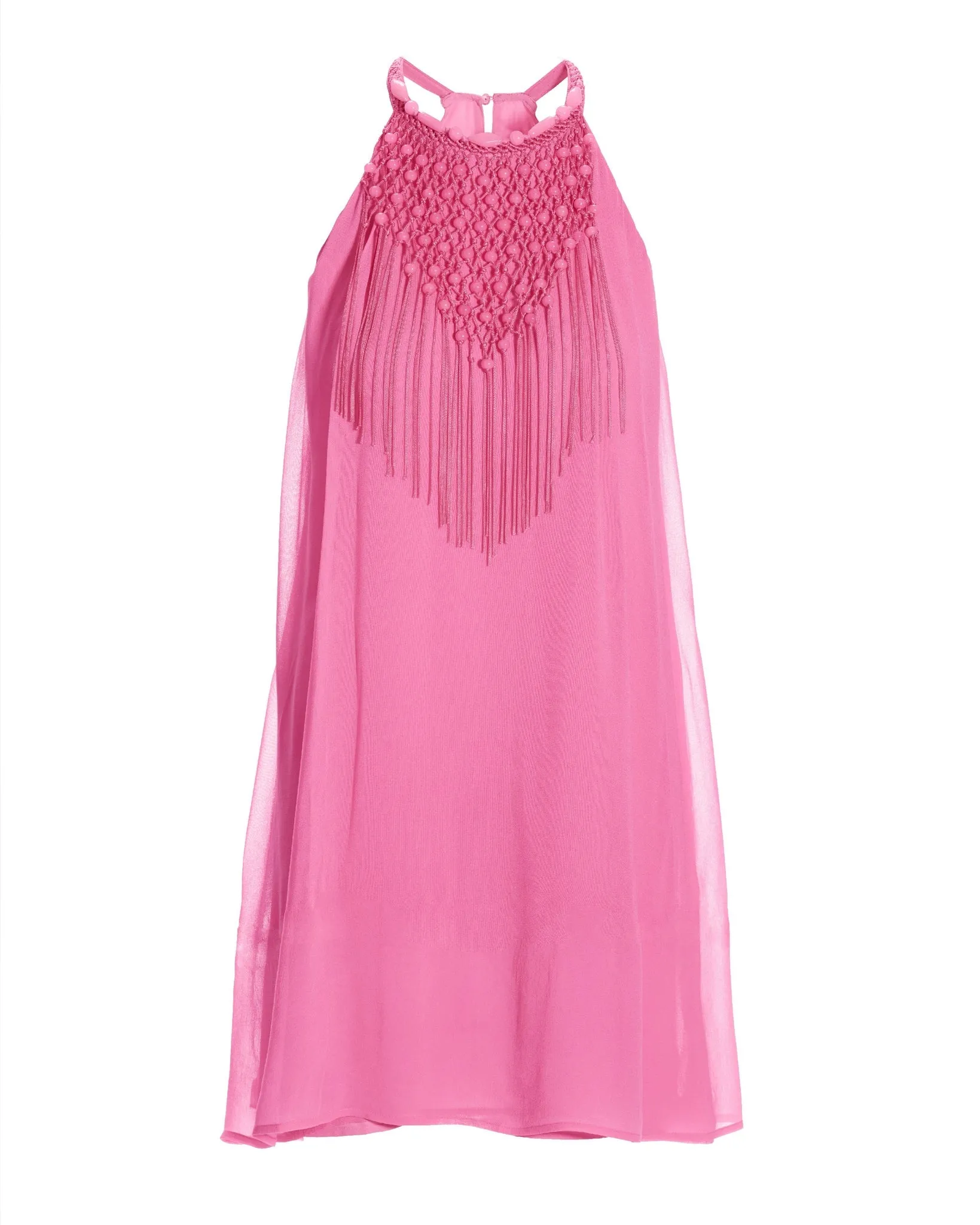 Bead Fringe Flowy Halter Dress Aurora Pink sold by Boston Proper product image thumbnail 2
