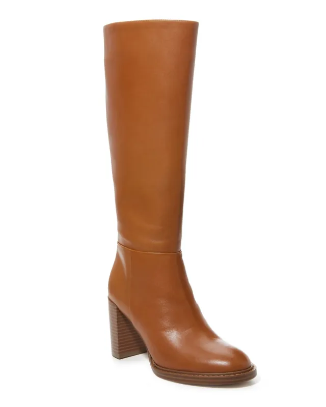 Tall Leather Heeled Boot Saddle Brown sold by Boston Proper